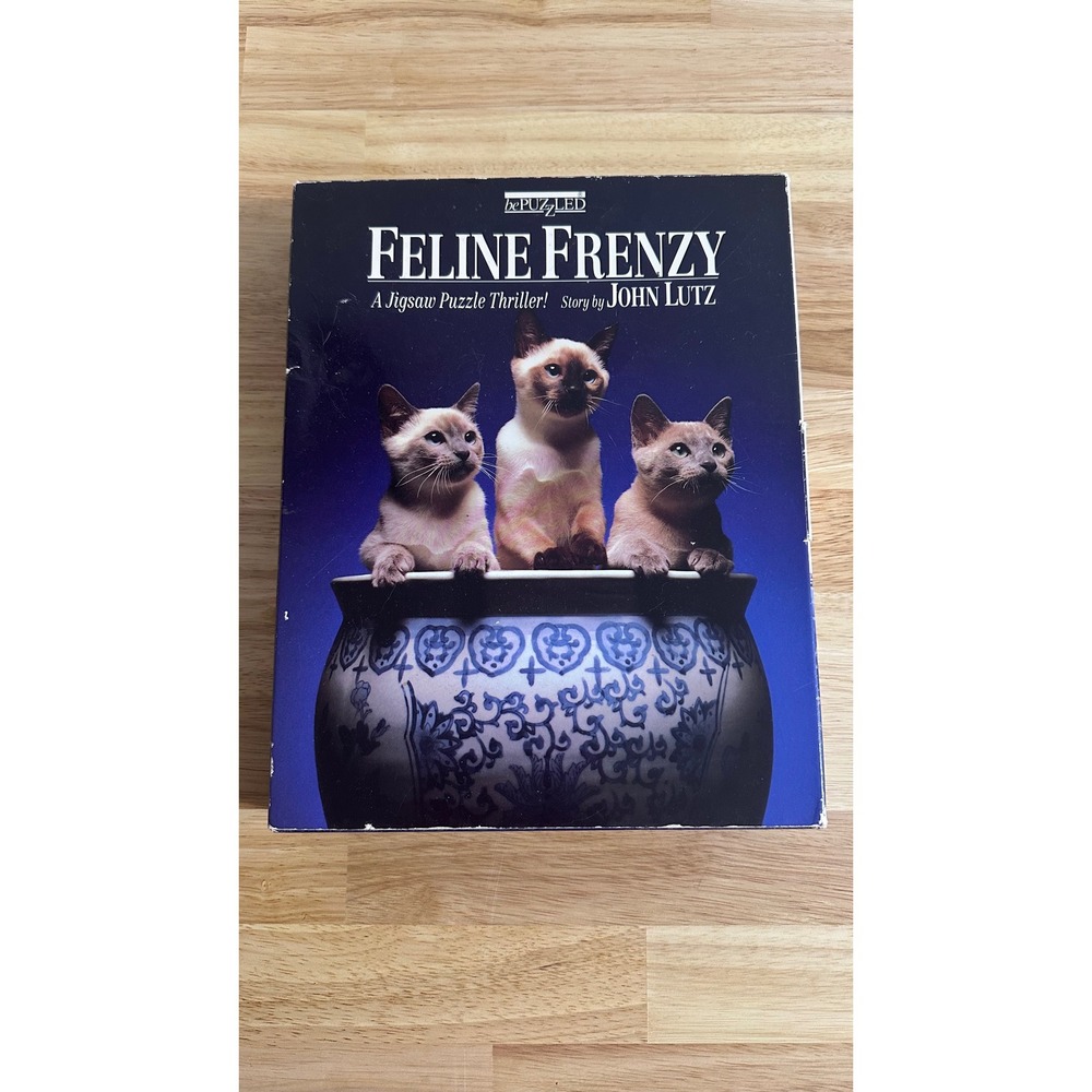 bePuzzled Feline Frenzy Mystery Jigsaw Puzzle 500 Pieces John Lutz 1991 Vintage